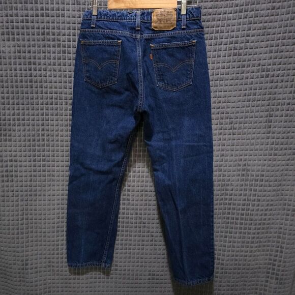 Levis 505 Orange Tab Jeans 34x30 VTG Mens USA Dark Wash Straight Dressy Western - Picture 9 of 16
